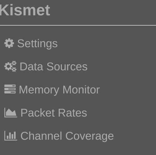 Kismet Web Interface for monitoring devices