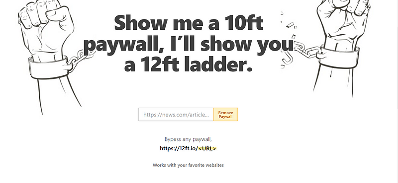 Breaking through paywalls with 12ft.io