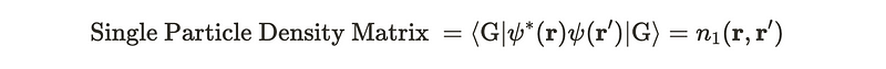 Single Particle Density Matrix Expression