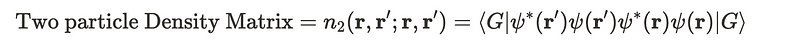 Two Particle Density Matrix Representation