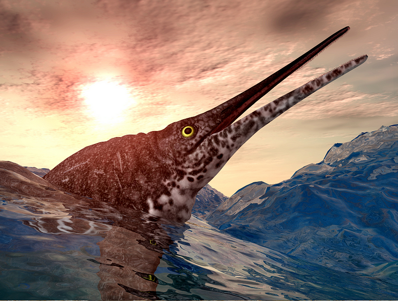 Ichthyosaurs in ancient seas