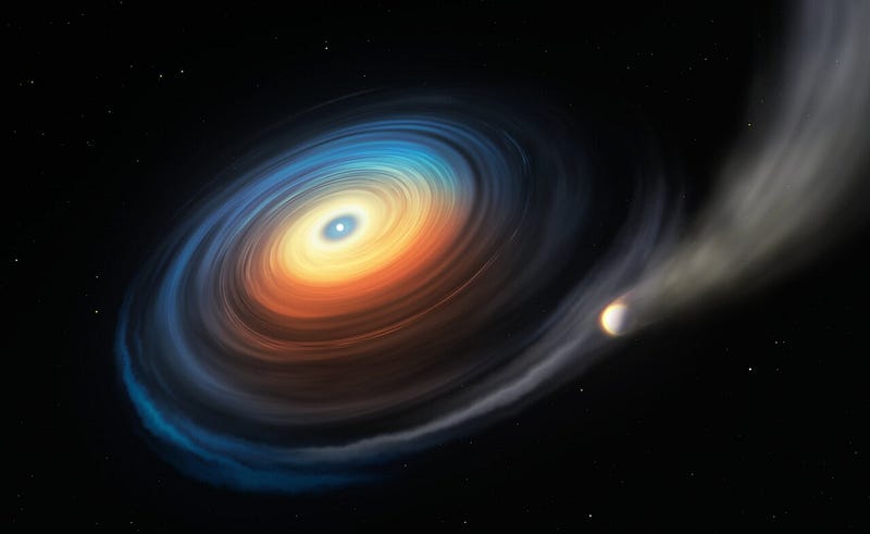 Illustration of the white dwarf WDJ0914+1914 and its exoplanet