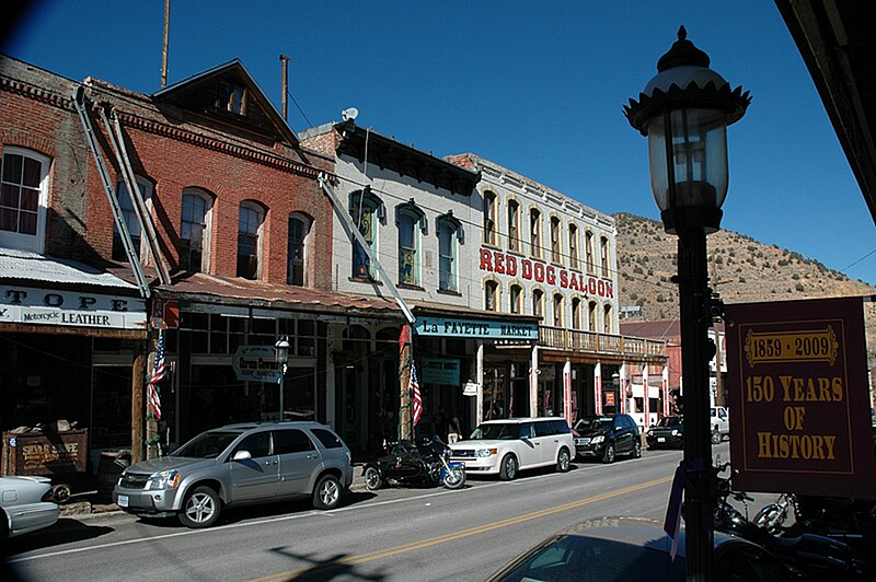 Modern street view of Virginia City, Nevada