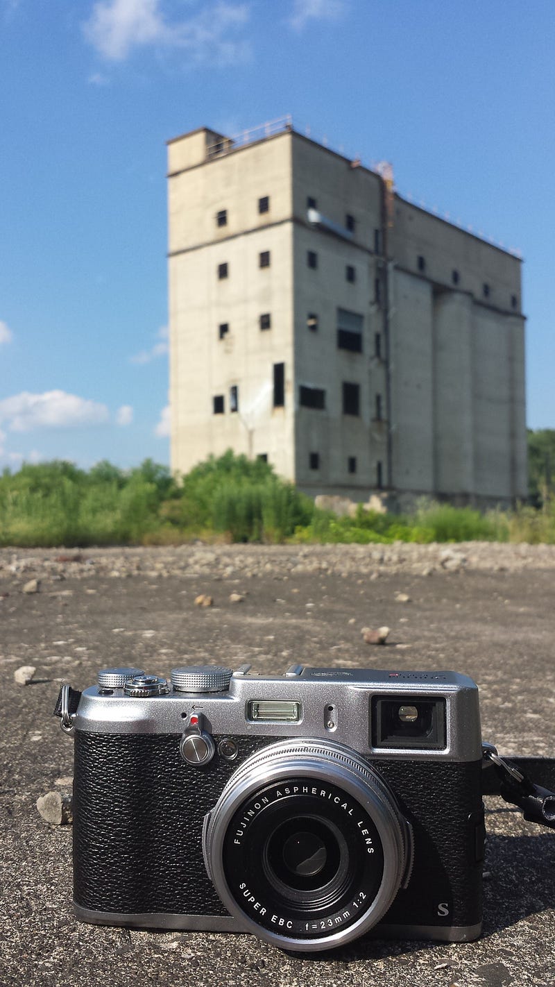 The X100S at an abandoned site