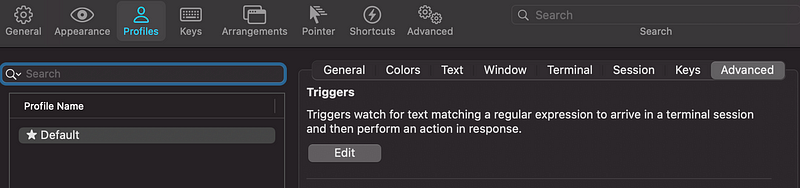 Trigger settings for highlighting text