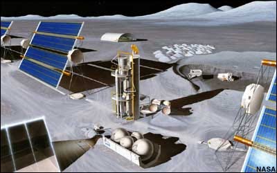 Artist's impression of a lunar oxygen-production plant.