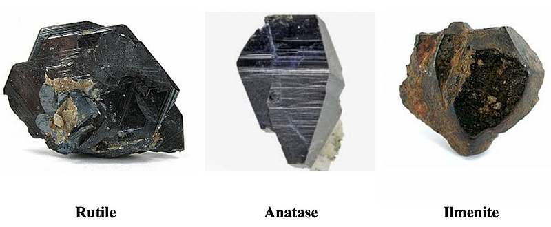 Illustration of ilmenite mineral structure.