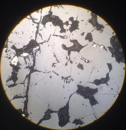 Ilmenite under polarized light.