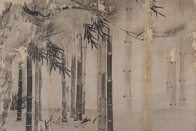 Hasegawa Tohaku's Pine and Bamboo byobu, embodying renewal.